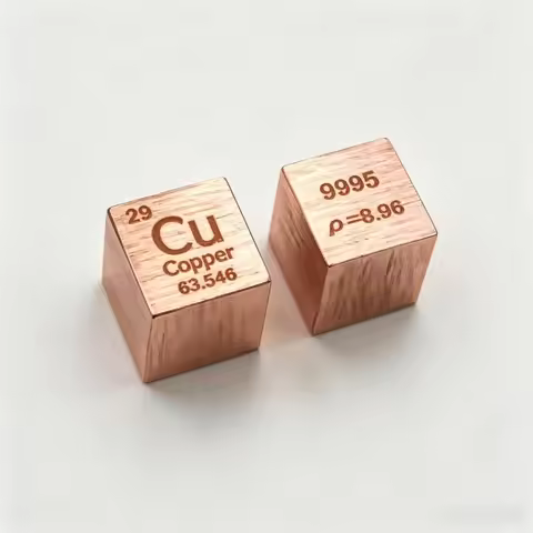 Metallic Copper Cube 10mm 8.9g Cu (99.95%) Periodic Table-Shaped Cube for Educational And Collectibl
