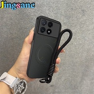 Jingsanc sợi carbon sang trọng Vỏ điện thoại họa tiết cho Redmi K70/Redmi K70 Pro Vỏ với dây buộc ch