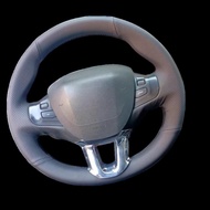 DIY Artificial leather Suede Carbon Fiber Customized Hand-stitched Car Steering Wheel CoverFor Peuge