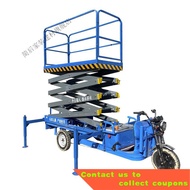 🎈Lifting Flat Wagon Mobile Lifting Flat Wagon Electric Three-Wheel Lift Hydraulic Ladder Scissor Folding Steel Structure
