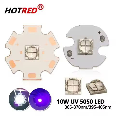 UV Purple LED 10W XMLL 5050-T6L2 SMD High Power 4Chips 3-3.7V 365nm 370nm 395nm 405nm For UV curing 