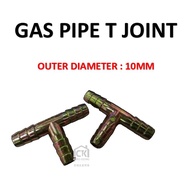 10MM GAS PIPE T JOINT/3 WAY T CONNECTOR/ PENYAMBUNG PIPE DAPUR GAS