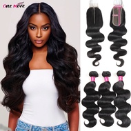 2025 Trendy Brazilian Body Wave Human Hair Weave 2x6 With 3/4 Natural Hair Bundles Deep Parting Clos