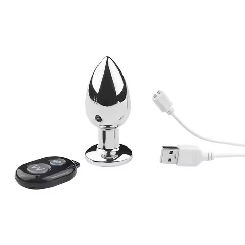Electrical Shock Vibrator Women's Metal Anal Butt Plug Wireless Remote Men Prostate Massager Adult S