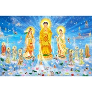 5D stone painting, Western World Three Buddhas 90*130cm