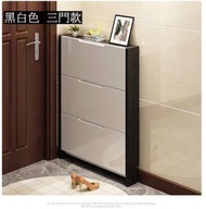 ONE - 歐式現代簡約超薄鞋櫃(黑+白色 單層)長50cm*17cm*107cm
