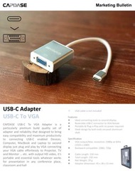 Capdase AV00-V10S USB-C 轉 VGA 轉接器