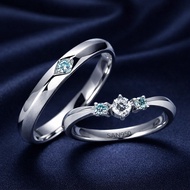 SAN950 Couple Wedding Ring C557 - Palladium White Gold PLATINUM & Silver 950 | Custom Handmade Coupl