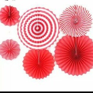 Paper Fan | Paper Fan | Hanging Knick-Knacks | Fan Paper|Pink paper fan|Paper fan blue