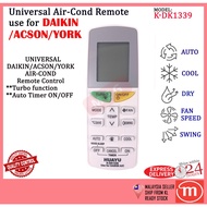 DAIKIN / YORK AIR COND REMOTE CONTROL MULTI REPLACEMENT HUAYU (K-DK1339) AIRCOND