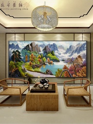 Perilla-Canvas painting colorful living room mural sofa background wall treasure pot wealth seeking