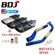 BDJ For Yamaha R15 V3 V4 Mt 15 R15m Mt15 R15v3 Xsr155 Akrapovic Full Exhaust System Modified Muffler