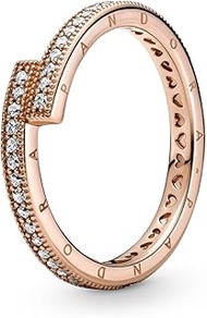 Sparkling Overlapping Ring, Pandora Rose, Size: EUR-52, US-6 - 189491C01-52, Precious Metal, No Gems
