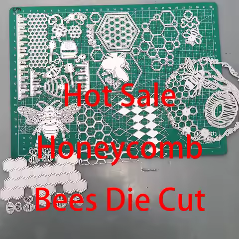 Bee Honeybee Honeycomb Scrapbooking Metal Cutting Dies Greeting Cards Embossing Educational DIY Albu