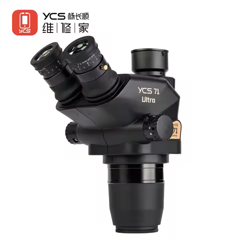 YCS 71 Ultra Trinocular microscope 0.67X-45X Zoom 45° inclined for Phones PCB Repair With 4K Camera 