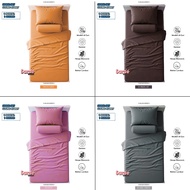 Plain Bed Sheet Set Single Bed - Bed Sheet, Pillowcase, Bolster Single Bed Sheet