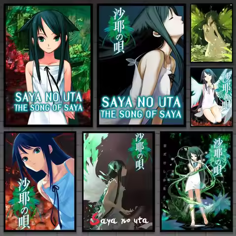 Game S-Saya no Uta The Song of Saya Poster Versatile HD Waterproof Wall Art Self-Adhesive Decor for 