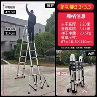 New model 6 legs more safer 5M  Multipurpose Aluminium Extension Foldable Telescopic Ladder