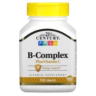 ✅READY STOCK✅21st Century, B-Complex Plus Vitamin C, 100 Tablets, EXP 08/2028