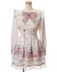 ชุดเดรส Liz Lisa สำหรับการดื่มชาตอนบ่าย คอเรือใบ ผลิตเป็นจำนวนมาก ชุดเดรสฤดูใบไม้ร่วง 2023 คอวี แขนย