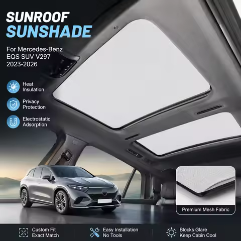 Car Electrostatic Adsorption Sunroof Sunshade For Mercedes-Benz EQS SUV V297 2023-2026 Heat Insulati