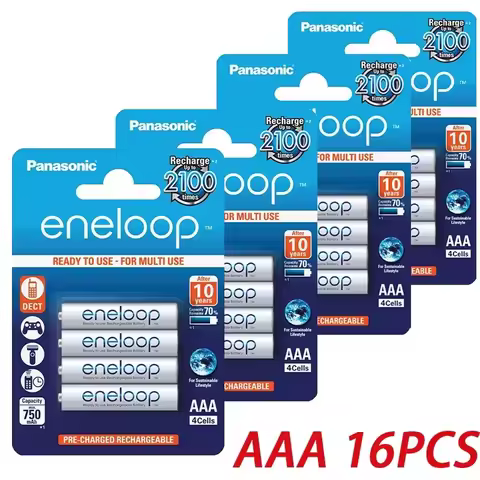 Original Panasonic Eneloop AA AAA 1.2V NiMH Rechargeable Battery 1900mAh 800mAh Pre-charged for Came
