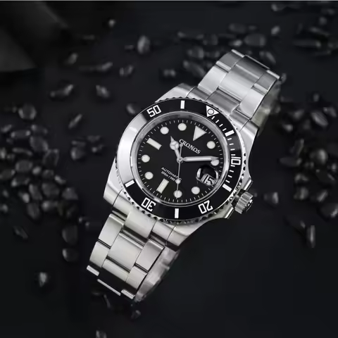 Cronos L6015 Diving Watch NH35 Movement Ceramic Bezel Sapphire Crystal 20ATM Waterproof 40mm Men's A