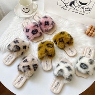 Furry Slippers Outdoor Wear Children's Home Slippers Indoor Fur Slippers Four-Leaf Clover Furry Slip