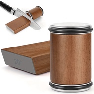 Straight Blade Hob Sharpener, Kitchen Knife Sharpening Stone 15°And 20°Magnetic Angle Sharpener Kit