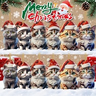Creative Keyring Backpack Hanging Ornament Cute Christmas Cat Acrylic Flat Car Pendants Christmas Tr