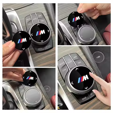-Car Multimedia Knob Button Cover Rotary Sticker Cars Accessories For BMW Performance E46 E90 G11 F1