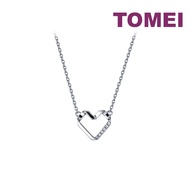 TOMEI Wave-Inspired Heart Shaped Necklace, White Gold 585