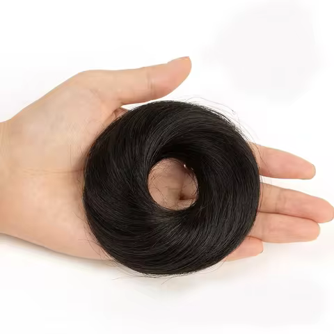Brazilian Remy Human Hair Buns Straight Hair Texture Bun Extensions Donut Chignon Ponytail Hair Exte