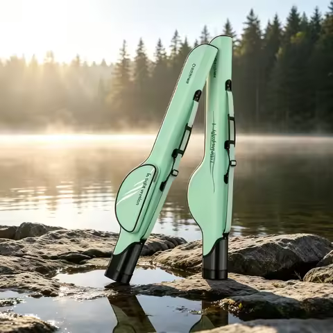 Large Capacity Fishing Rod Case Hard Shell Crush Resistant Wear Resistant Lightweight Multi Function