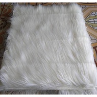 PUTIH Korean RUSSIAN FUR CARPET WHITE LONG FUR PHOTO MAT CAR DASHBOARD TABLE CLOTH DECORATION