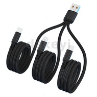 6A 100W USB-A to Type-C+Type-C+Type-C Cable Fast Charging Data Transmission Copper Core Line 0.2M/1.