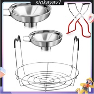 4 Pieces Canning Kit, 1PC Canning Rack+ 1PC Canning Jar Lifter Tong+ 2PC Canning Funnels, Canning Su