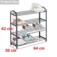 4-tier Shoe Rack (L64xW24xH62cm) 0124plastic Shoe Rack Non-Covered Storage Cabinet Item Box