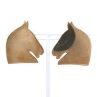 二手愛馬仕 Cheval Bijoutierie Fantaisie 耳環，鍍金馬鬃毛，約 26.4 克。女士款。