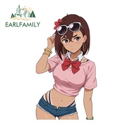 EARLFAMILY Ayase Momo Dandadan Car Sticker Anime Creative Windshield Motorcycle Skateboard Suitcase 