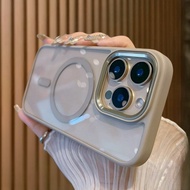 【High quality/Metal lens frame/Acrylic transparent hard case/Titanium Desert】compatible for iphone 1