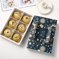 ST-🌊Creative Portable Grain Egg Yolk Crisp Box Packing Box Grain Snow Mei Niang Green Paper Box Mid-Autumn Moon Cake Gif