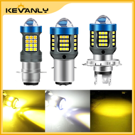 KEVANLY T19 P15D H4 BA20D LED Motorcycle Headlight AC 12V 24V Lens White Yellow Hi Lo