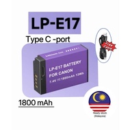 for Canon lpe17 or e17 LP-E17 battery Charger type c