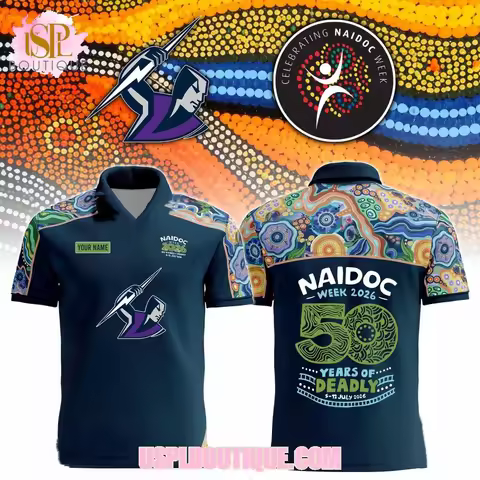 Melbourne Storm NAIDOC Week 2026 Indigenous Art Jersey Men's Oversized T-shirt Suitable for Daily an