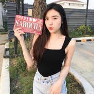 lovelovemeshop เสื้อคอเหลี่ยม ผ้า2ชั้น คอเหลี่ยม ผ้าเรย่อน หนาพิเศษ2ชั้น กล้ามเรย่อน M202A