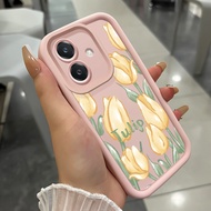 Case For OPPO A3 4G A3 Pro 5G A3X 4G A3X 5G A40 A60 5G Three-Color Tulip Phone Silicone Shockproof