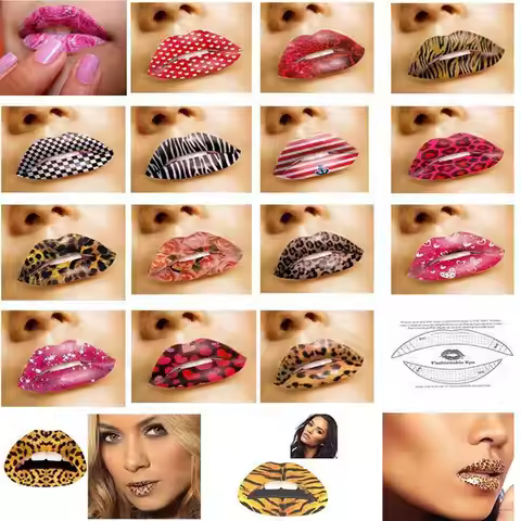 New Style Lip Tattoos Temporary Sticker, Eco Friendly Makeup Sticker Instant Art Sticker Transfer Ma