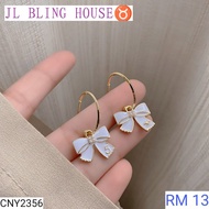 CNY2356 白蝴蝶结5字号耳钩 [READY STOCK]