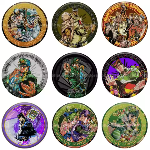 Anime JoJo's Bizarre Adventure Jean Pierre Polnareff Iggy Badge Pins Cartoon Button Pin for Backpack